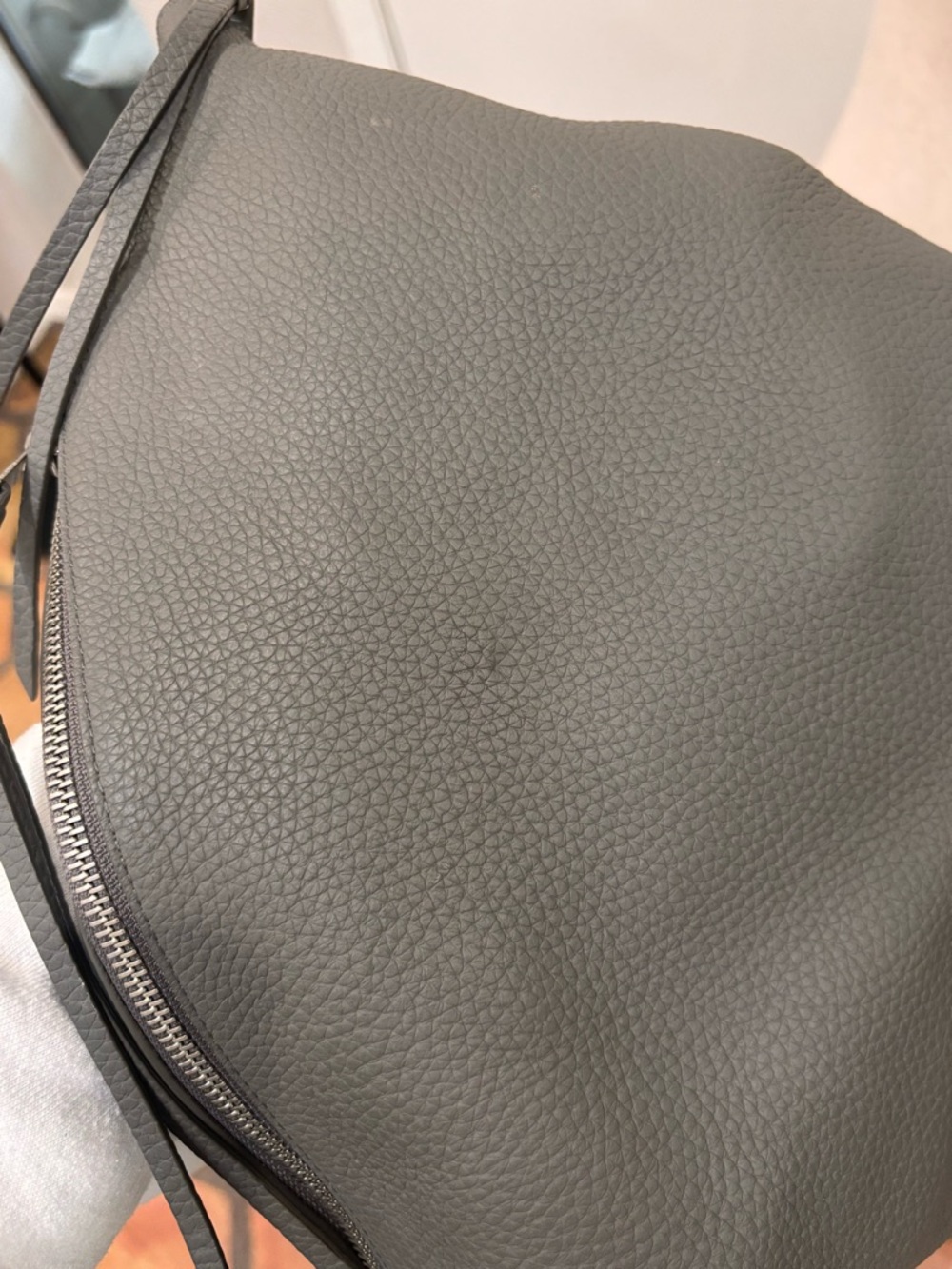 AllSaints Taupe Leather Convertible Backpack Tote - Picture 11 of 13